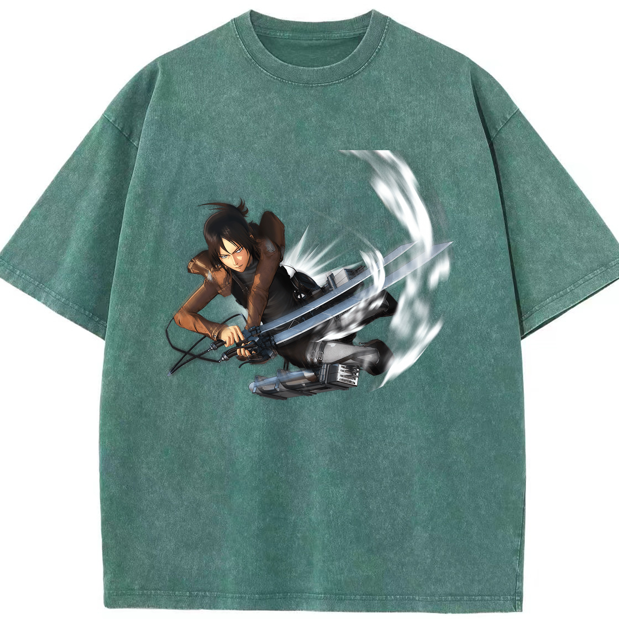 （画像用） 進撃の巨人 Attack on Titan 綿100% ヴィンテージ風 半袖Tシャツ（フロントプリント）